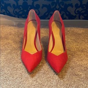 Schutz red suede pumps size 8